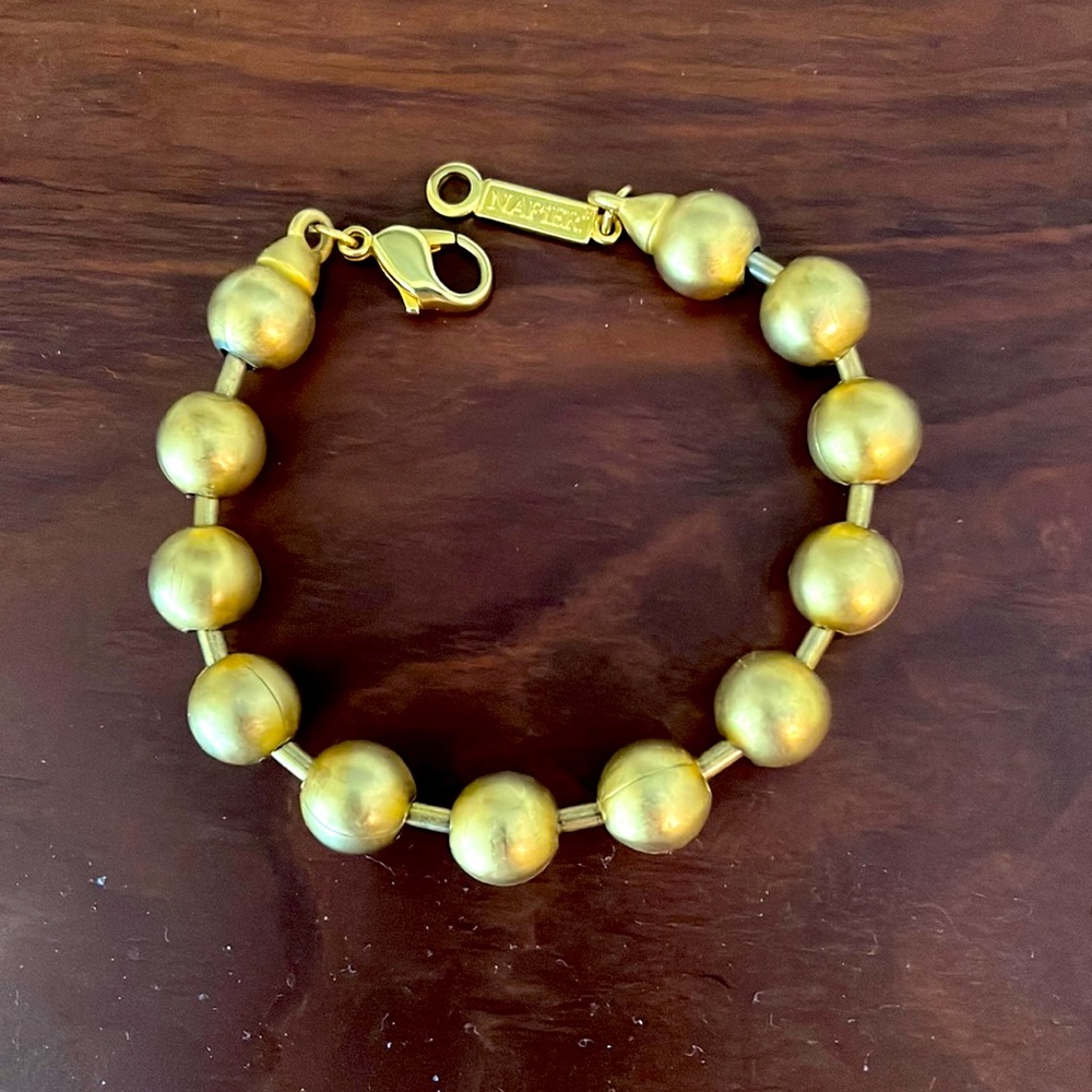 Vintage Napier Brushed Gold Tone Bracelet